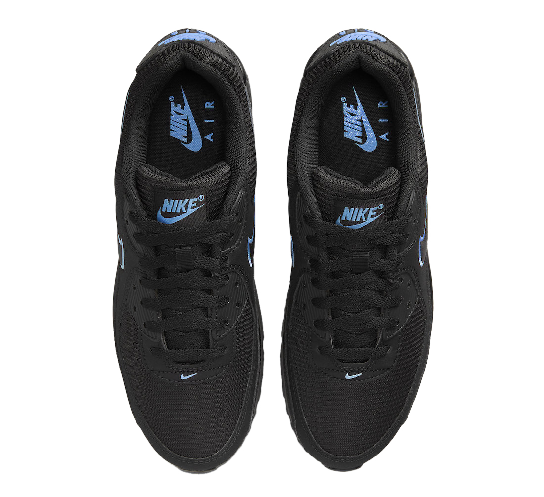 Buty Nike Air Max 90 FJ4218-001 Czarne z Niebieską wstawką - obrazek 4