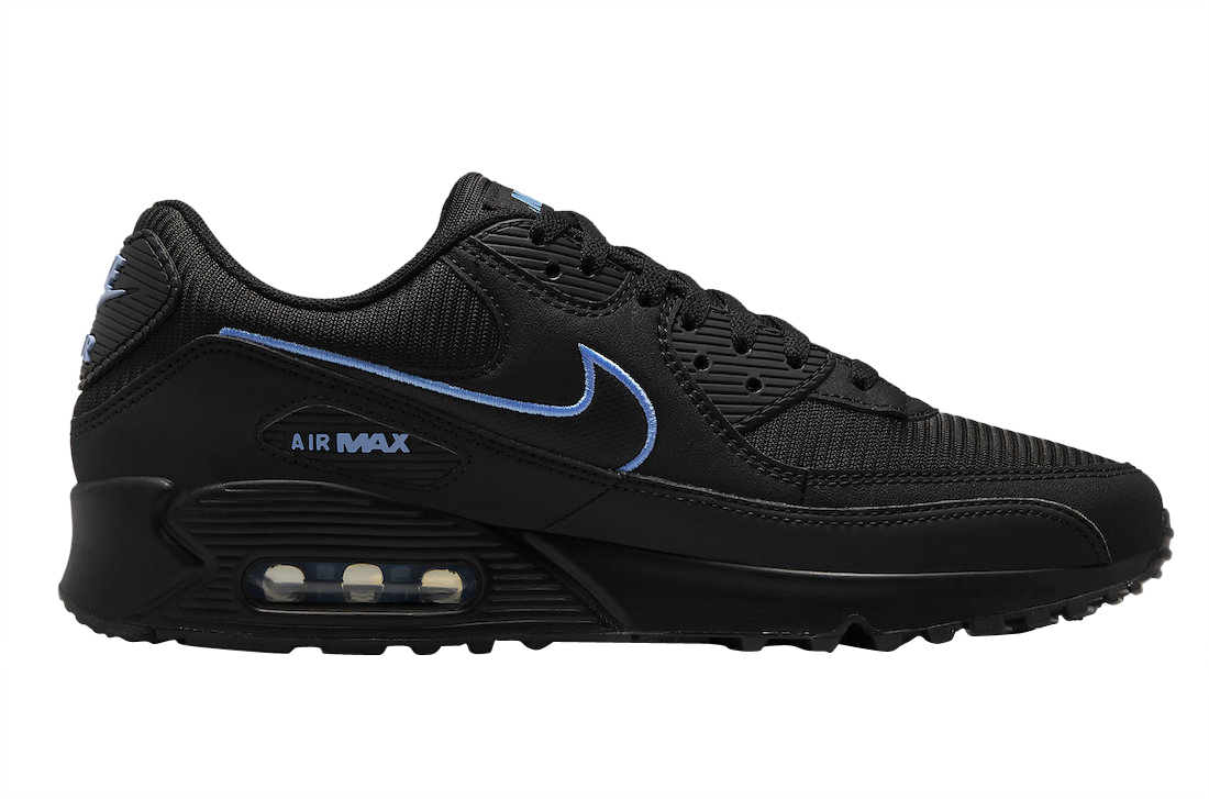 Buty Nike Air Max 90 FJ4218-001 Czarne z Niebieską wstawką - obrazek 3