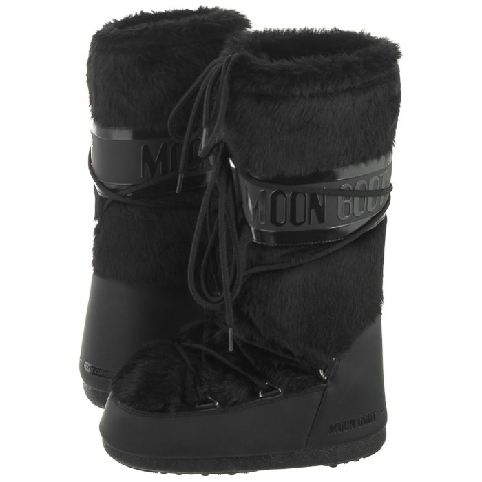 Buty zimowe Moon Boot Icon Faux Fur Black 1408900001 - obrazek 2
