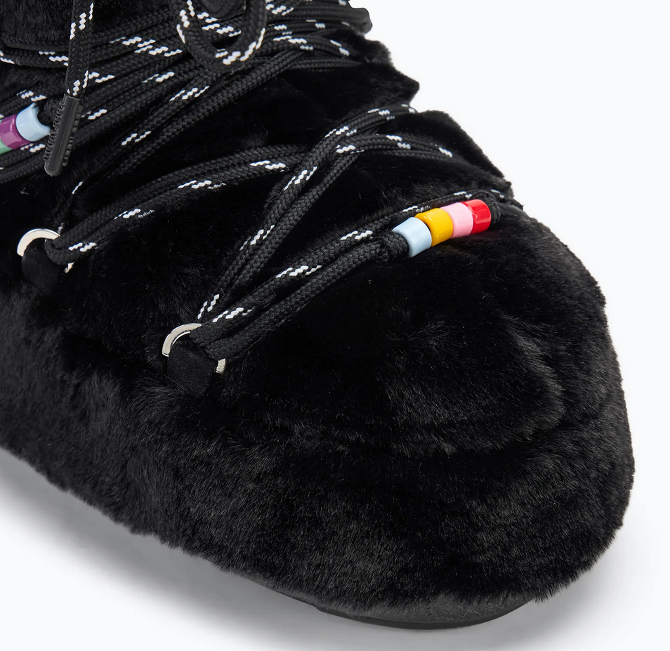 Buty zimowe Moon Boot Faux Fur Beads black 80D1408990N001 - obrazek 6