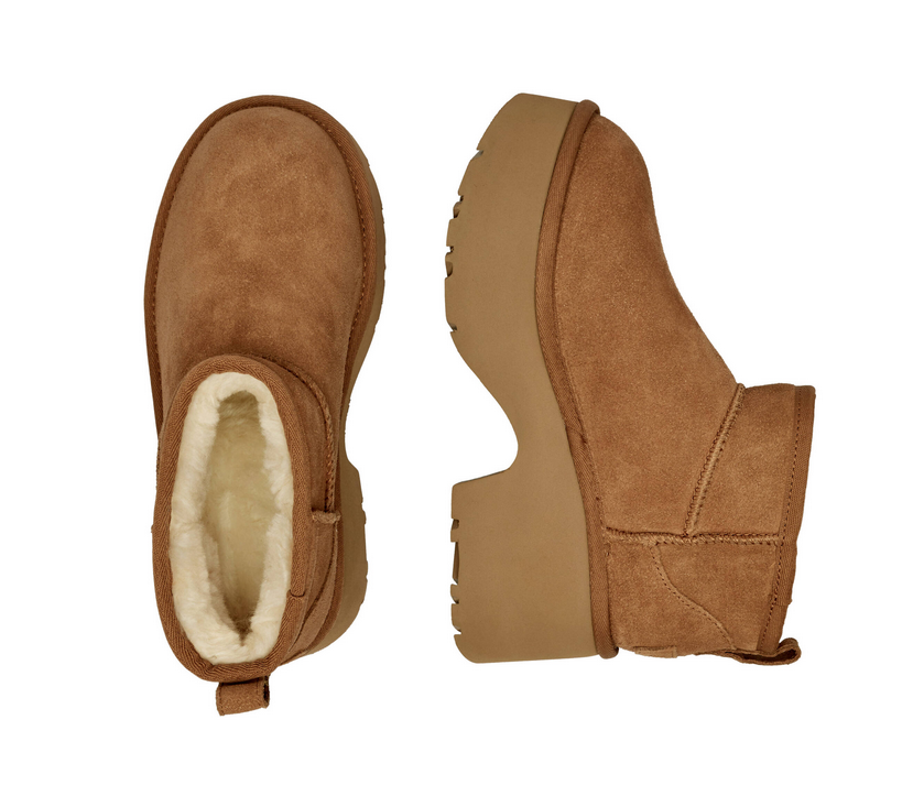 Buty UGG śniegowce zamszowe Classic Ultra Mini New Heights damskie 1158311-CHE - obrazek 3