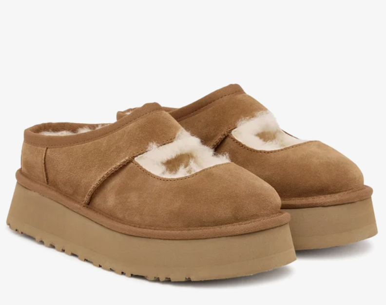 Buty UGG kapcie zamszowe Bea Mary Jane kolor brązowy 1167612-CHE